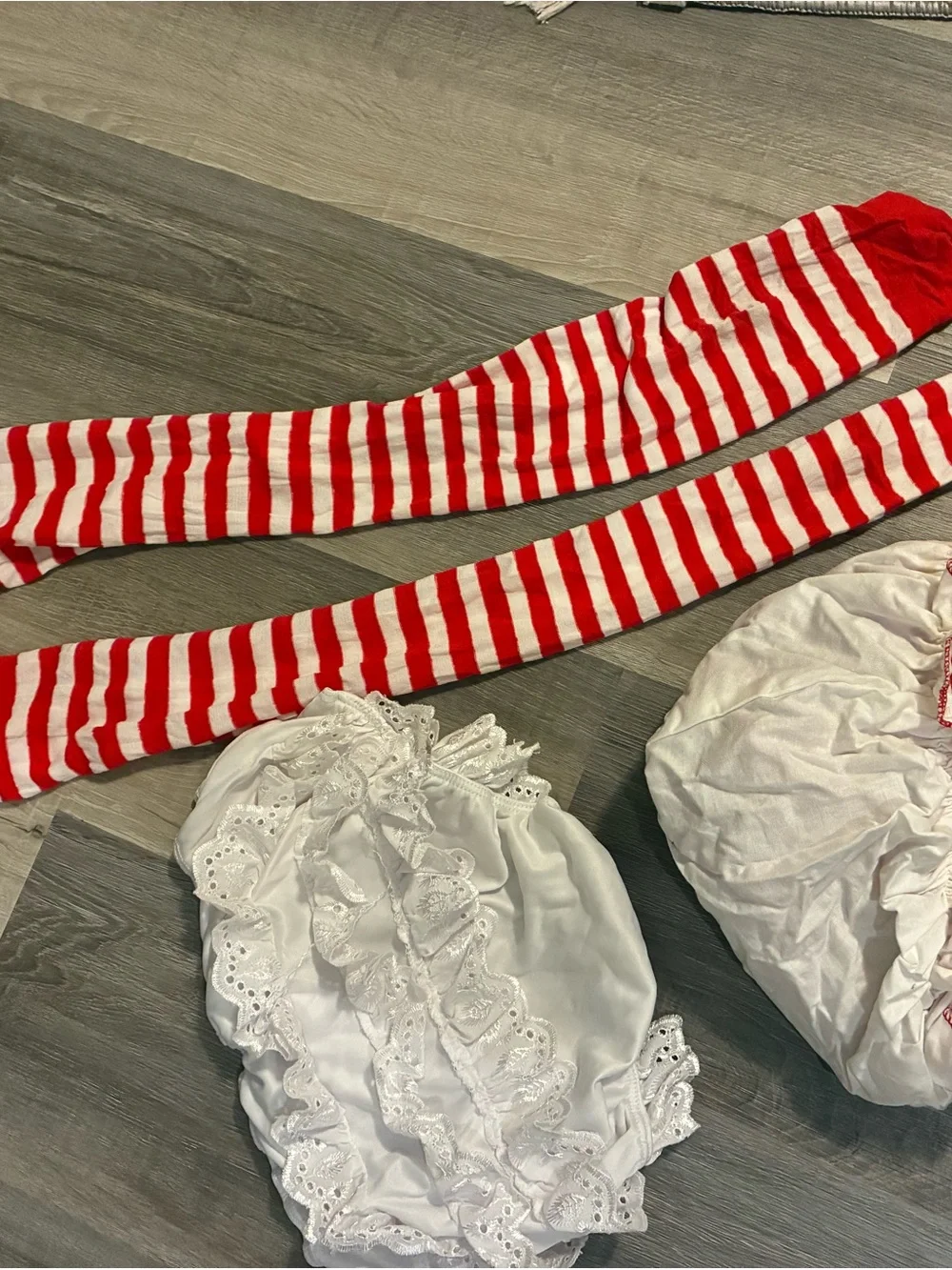 Kids Raggedy Ann-Inspired Costume Dress with Bonnet - Blue & White